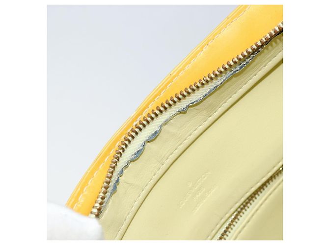 LOUIS VUITTON Bolso de Mano Monogram Vernis Houston Amarillo Lima M91055 LV Auth th6608 Dorado - vista 10