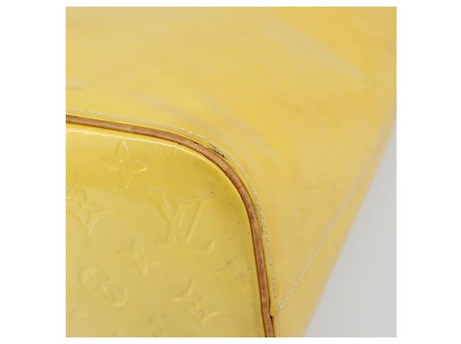 LOUIS VUITTON Bolso de Mano Monogram Vernis Houston Amarillo Lima M91055 LV Auth th6608 Dorado - vista 14