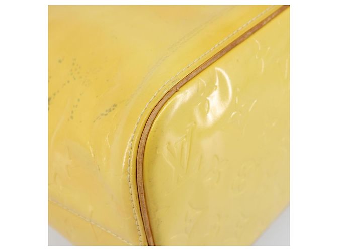 LOUIS VUITTON Bolso de Mano Monogram Vernis Houston Amarillo Lima M91055 LV Auth th6608 Dorado - vista 15