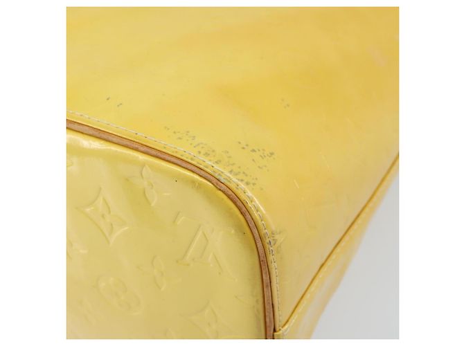 LOUIS VUITTON Bolso de Mano Monogram Vernis Houston Amarillo Lima M91055 LV Auth th6608 Dorado - vista 16