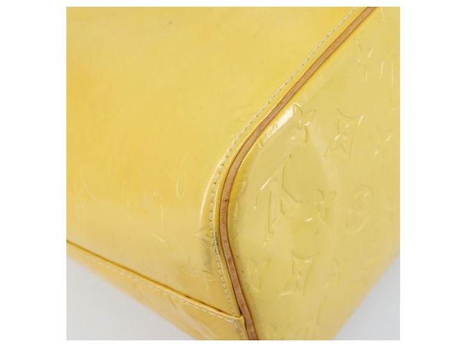 LOUIS VUITTON Bolso de Mano Monogram Vernis Houston Amarillo Lima M91055 LV Auth th6608 Dorado - vista 17