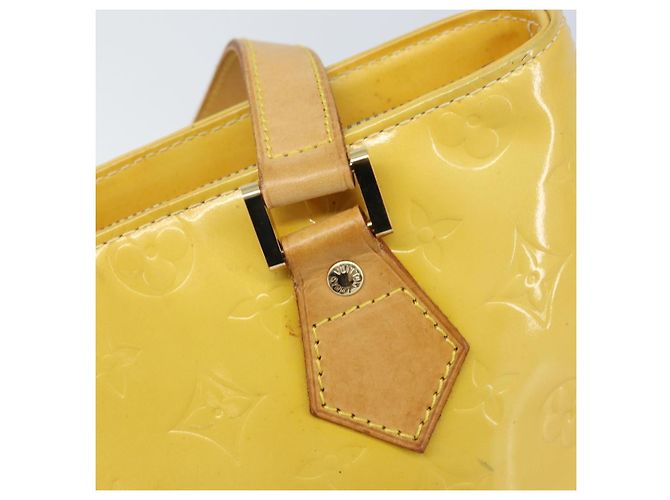 LOUIS VUITTON Bolso de Mano Monogram Vernis Houston Amarillo Lima M91055 LV Auth th6608 Dorado - vista 18