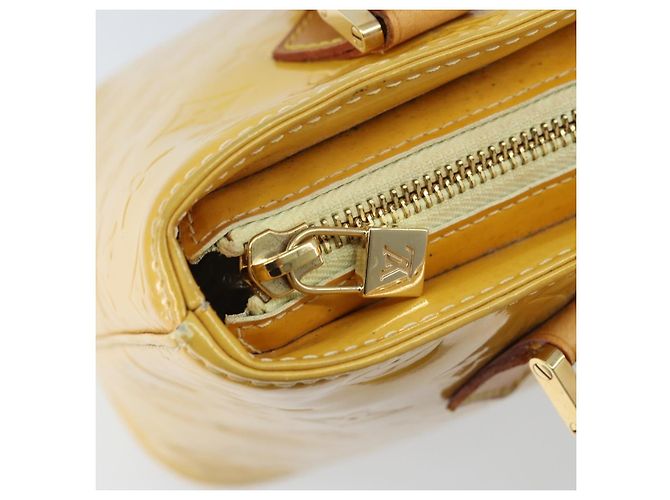 LOUIS VUITTON Bolso de Mano Monogram Vernis Houston Amarillo Lima M91055 LV Auth th6608 Dorado - vista 19