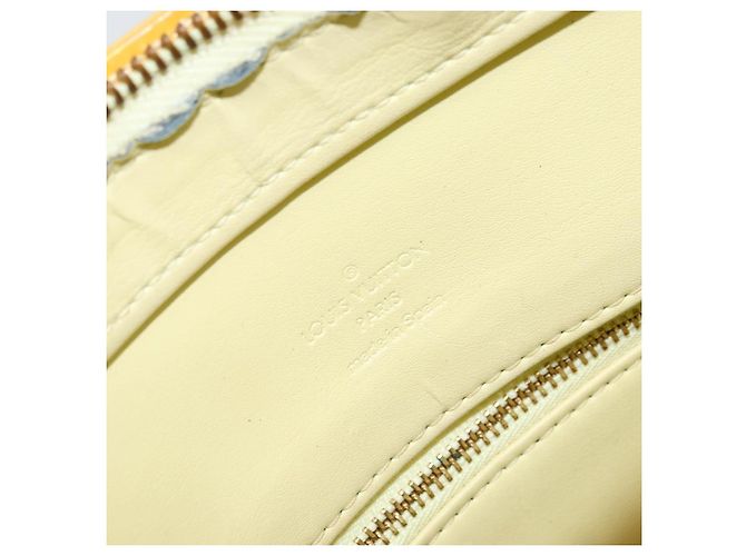 LOUIS VUITTON Bolso de Mano Monogram Vernis Houston Amarillo Lima M91055 LV Auth th6608 Dorado - vista 20