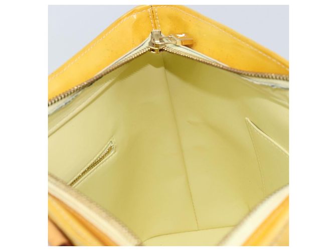 LOUIS VUITTON Bolso de Mano Monogram Vernis Houston Amarillo Lima M91055 LV Auth th6608 Dorado - vista 21