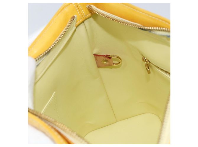 LOUIS VUITTON Bolso de Mano Monogram Vernis Houston Amarillo Lima M91055 LV Auth th6608 Dorado - vista 22