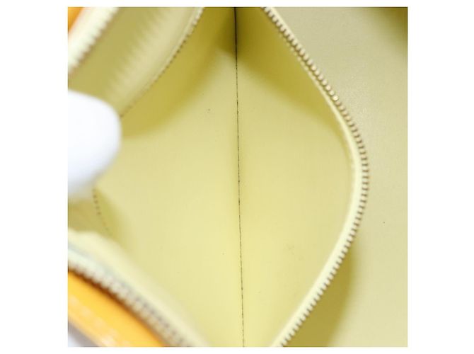 LOUIS VUITTON Bolso de Mano Monogram Vernis Houston Amarillo Lima M91055 LV Auth th6608 Dorado - vista 24