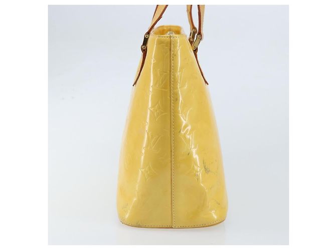 LOUIS VUITTON Bolso de Mano Monogram Vernis Houston Amarillo Lima M91055 LV Auth th6608 Dorado - vista 3