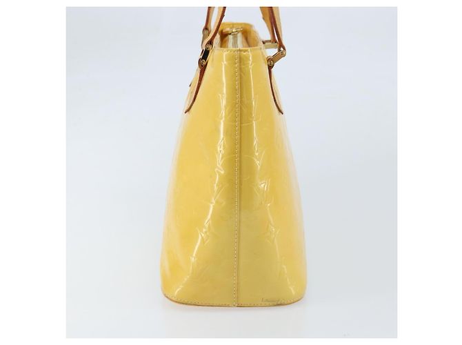LOUIS VUITTON Bolso de Mano Monogram Vernis Houston Amarillo Lima M91055 LV Auth th6608 Dorado - vista 4