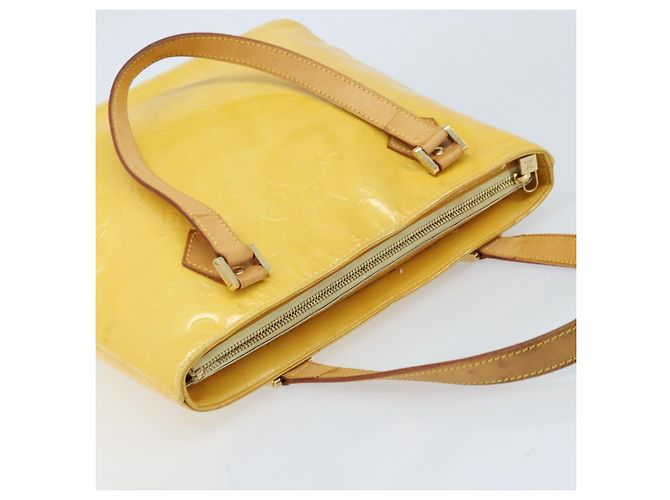 LOUIS VUITTON Bolso de Mano Monogram Vernis Houston Amarillo Lima M91055 LV Auth th6608 Dorado - vista 6