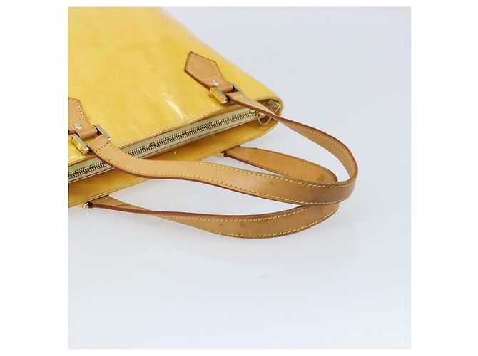 LOUIS VUITTON Bolso de Mano Monogram Vernis Houston Amarillo Lima M91055 LV Auth th6608 Dorado - vista 7