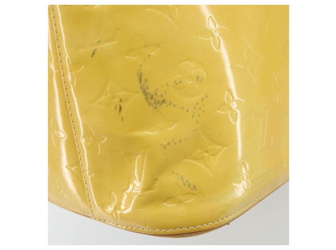 LOUIS VUITTON Bolso de Mano Monogram Vernis Houston Amarillo Lima M91055 LV Auth th6608 Dorado - vista 9