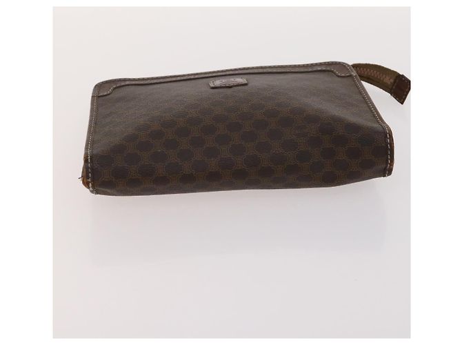 Céline Borsa in tela Macadam CELINE in pelle PVC 3 pezzi marrone beige Auth fm5164 - vista 12