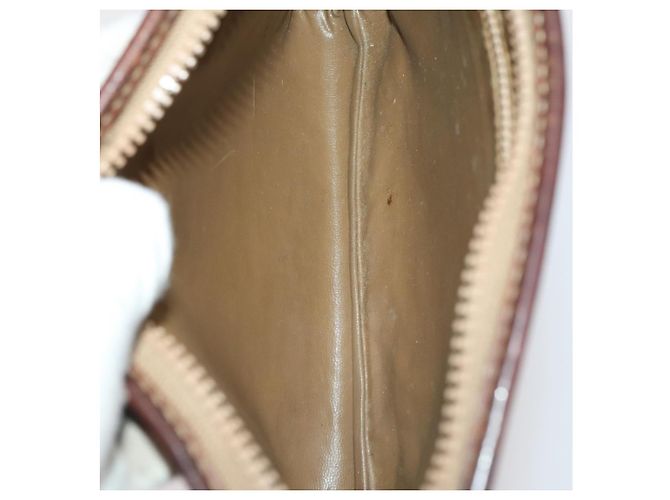Céline Borsa in tela Macadam CELINE in pelle PVC 3 pezzi marrone beige Auth fm5164 - vista 13