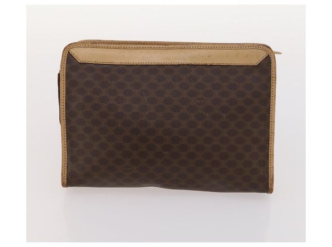 Céline Borsa in tela Macadam CELINE in pelle PVC 3 pezzi marrone beige Auth fm5164 - vista 15