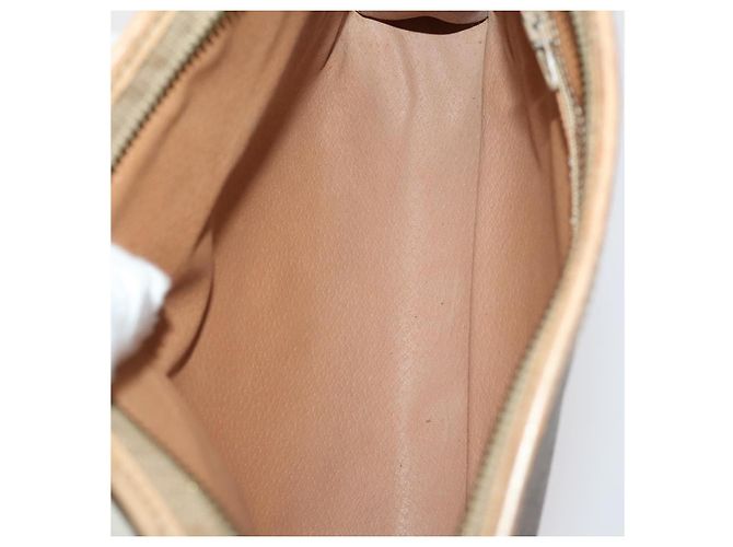 Céline Borsa in tela Macadam CELINE in pelle PVC 3 pezzi marrone beige Auth fm5164 - vista 19