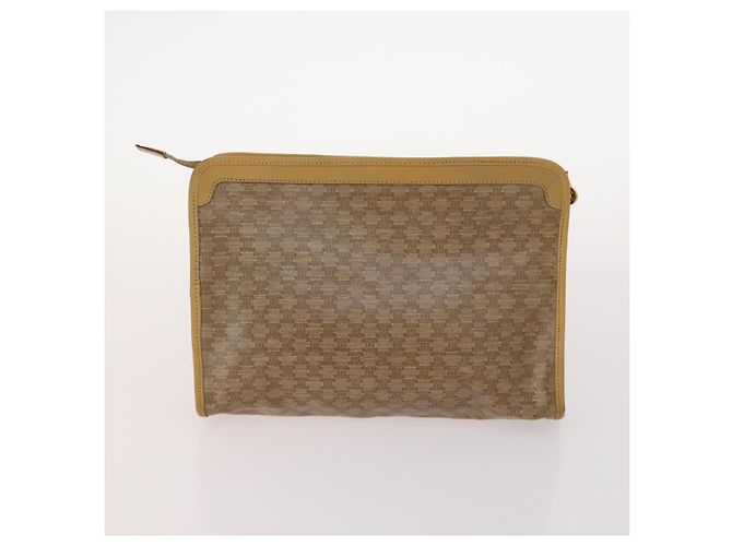 Céline Borsa in tela Macadam CELINE in pelle PVC 3 pezzi marrone beige Auth fm5164 - vista 3