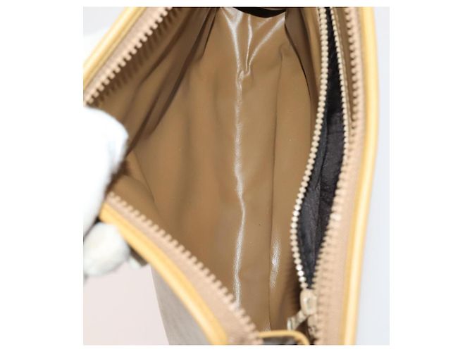 Céline Borsa in tela Macadam CELINE in pelle PVC 3 pezzi marrone beige Auth fm5164 - vista 7