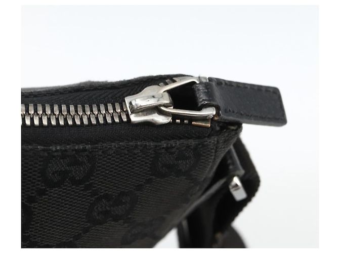 Borsa a Spalla GG Canvas Gucci Nera Argento 114273 Auth ep13647 Nero - vista 10
