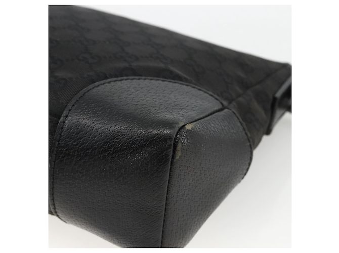 Borsa a Spalla GG Canvas Gucci Nera Argento 114273 Auth ep13647 Nero - vista 15