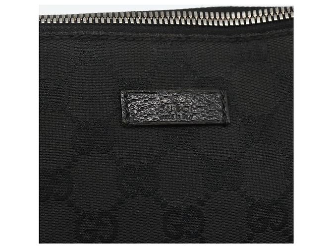 Borsa a Spalla GG Canvas Gucci Nera Argento 114273 Auth ep13647 Nero - vista 17
