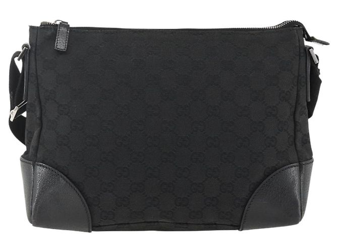 Borsa a Spalla GG Canvas Gucci Nera Argento 114273 Auth ep13647 Nero - vista 2