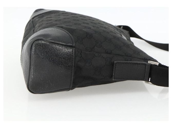 Borsa a Spalla GG Canvas Gucci Nera Argento 114273 Auth ep13647 Nero - vista 4