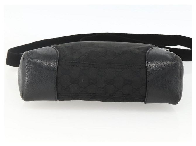 Borsa a Spalla GG Canvas Gucci Nera Argento 114273 Auth ep13647 Nero - vista 5