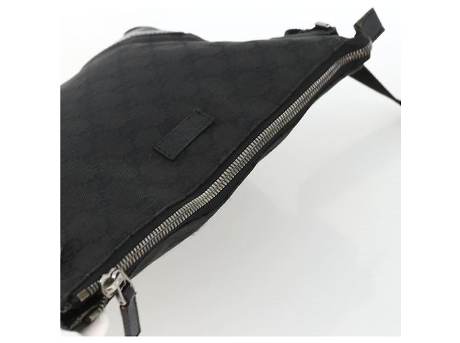 Borsa a Spalla GG Canvas Gucci Nera Argento 114273 Auth ep13647 Nero - vista 6