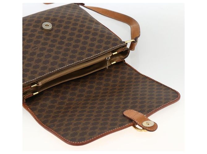 Céline Borsa a Spalla in Tela Macadam CELINE in Pelle PVC Marrone Oro Auth ka2871 D'oro - vista 10