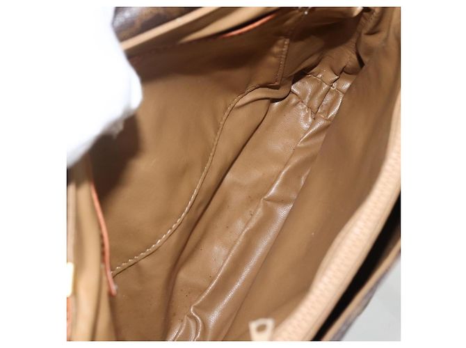 Céline Borsa a Spalla in Tela Macadam CELINE in Pelle PVC Marrone Oro Auth ka2871 D'oro - vista 11