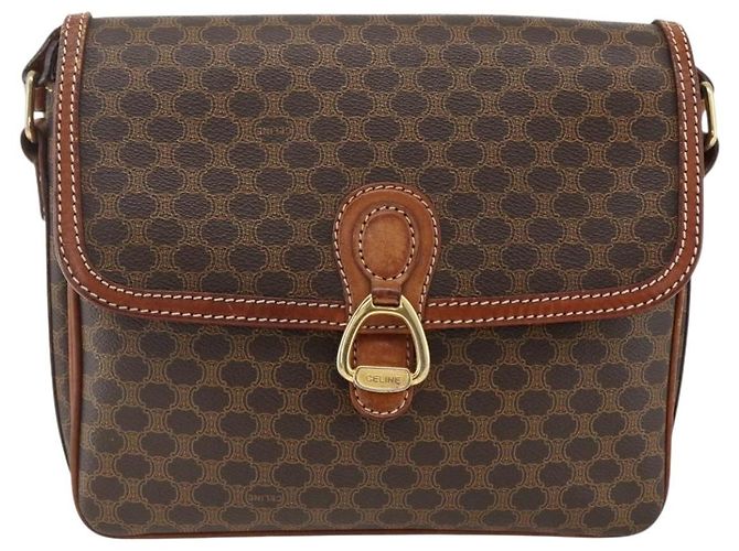 Céline Borsa a Spalla in Tela Macadam CELINE in Pelle PVC Marrone Oro Auth ka2871 D'oro - vista 13