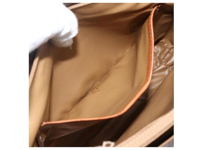 Céline Borsa a Spalla in Tela Macadam CELINE in Pelle PVC Marrone Oro Auth ka2871 D'oro - vista 20
