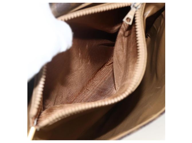 Céline Borsa a Spalla in Tela Macadam CELINE in Pelle PVC Marrone Oro Auth ka2871 D'oro - vista 23