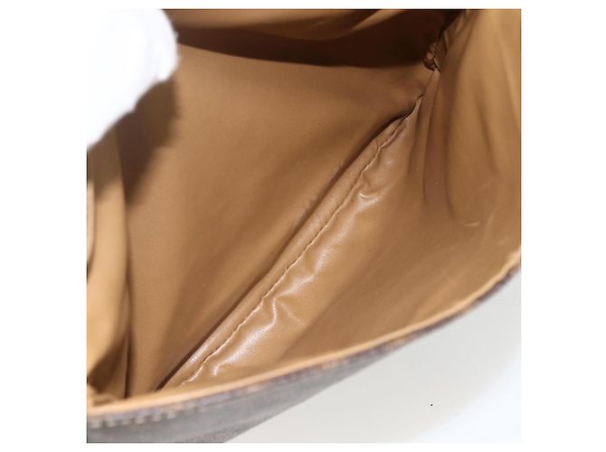 Céline Borsa a Spalla in Tela Macadam CELINE in Pelle PVC Marrone Oro Auth ka2871 D'oro - vista 24