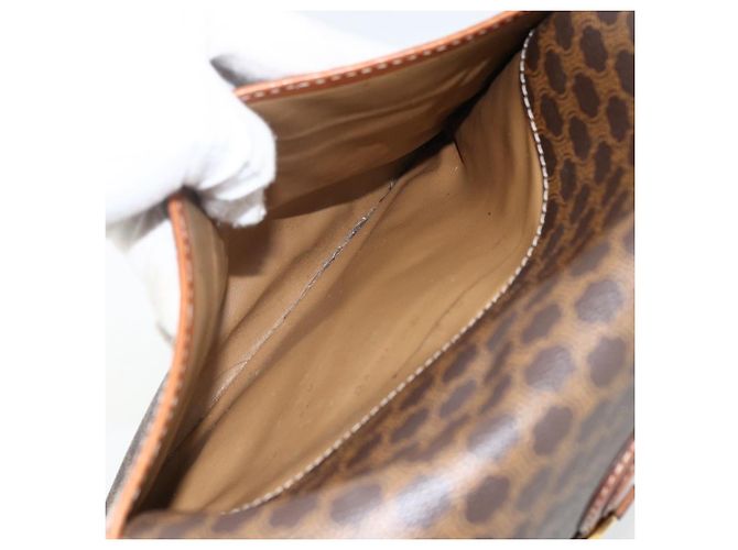 Céline Borsa a Spalla in Tela Macadam CELINE in Pelle PVC Marrone Oro Auth ka2871 D'oro - vista 25