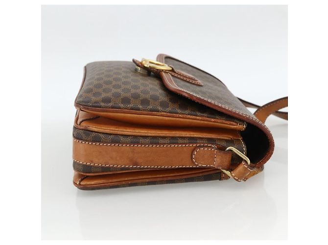 Céline Borsa a Spalla in Tela Macadam CELINE in Pelle PVC Marrone Oro Auth ka2871 D'oro - vista 4