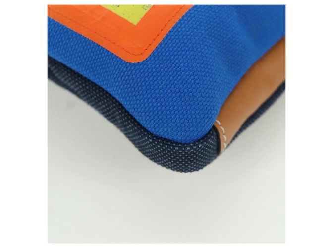 LOEWE Pochette in Tela Blu Argento Auth LNZ470M - vista 15