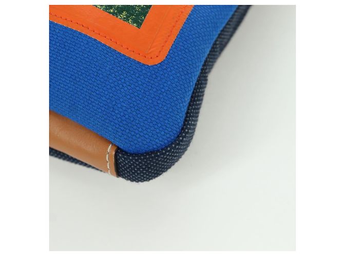 LOEWE Pochette in Tela Blu Argento Auth LNZ470M - vista 16
