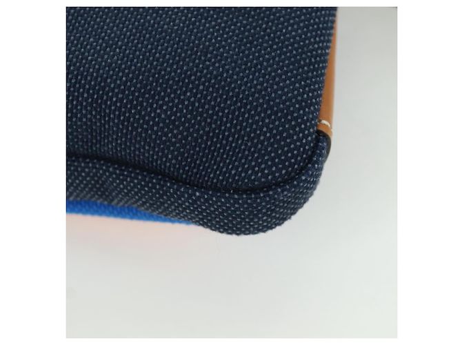 LOEWE Pochette in Tela Blu Argento Auth LNZ470M - vista 17