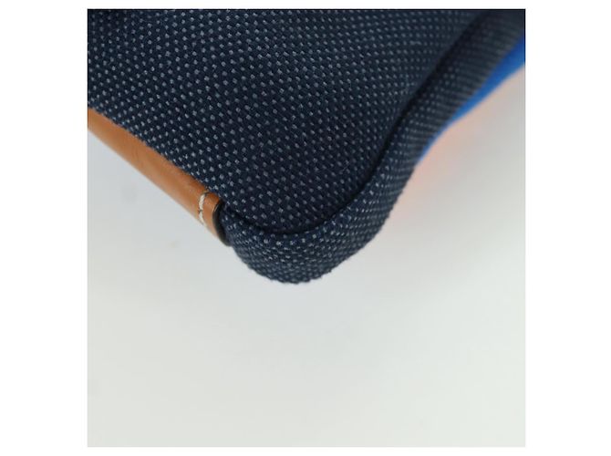 LOEWE Pochette in Tela Blu Argento Auth LNZ470M - vista 18