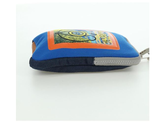 LOEWE Pochette in Tela Blu Argento Auth LNZ470M - vista 4
