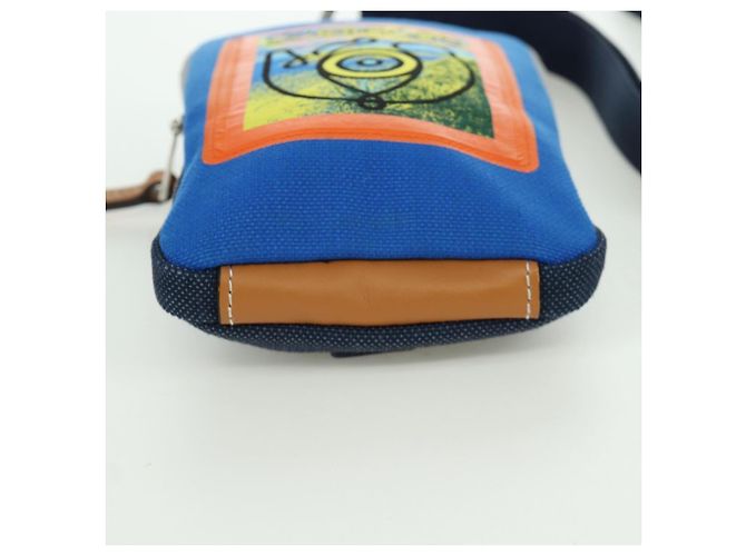 LOEWE Pochette in Tela Blu Argento Auth LNZ470M - vista 5