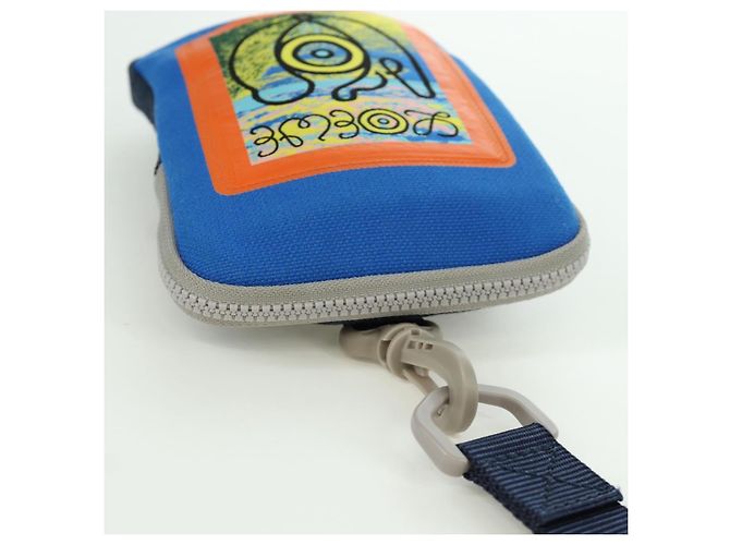LOEWE Pochette in Tela Blu Argento Auth LNZ470M - vista 6