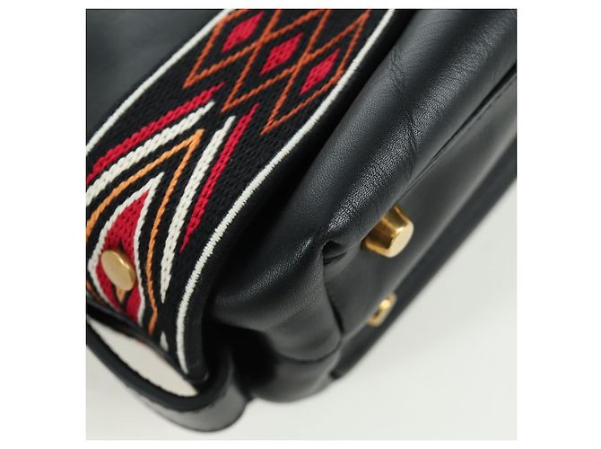 Borsa a Spalla Christian Dior in Pelle 2way Nera Oro Auth 171453SAV Nero D'oro - vista 11