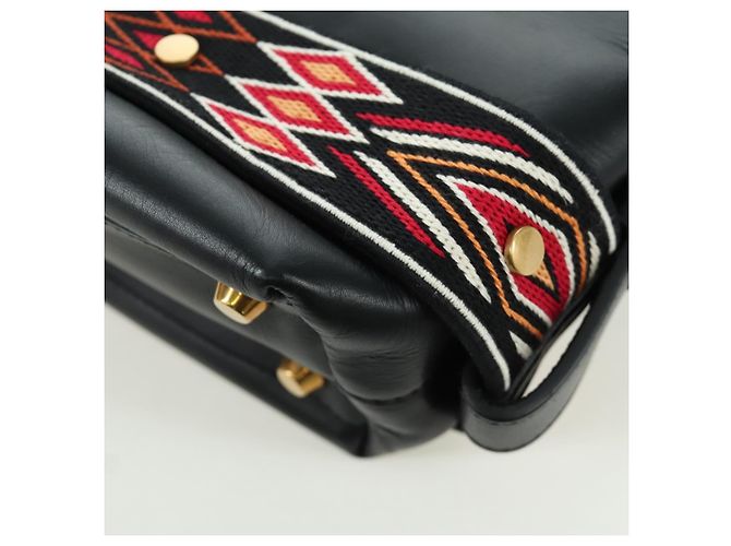 Borsa a Spalla Christian Dior in Pelle 2way Nera Oro Auth 171453SAV Nero D'oro - vista 17