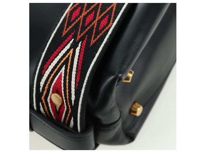 Borsa a Spalla Christian Dior in Pelle 2way Nera Oro Auth 171453SAV Nero D'oro - vista 18