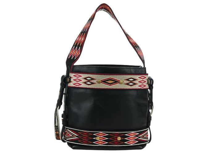 Borsa a Spalla Christian Dior in Pelle 2way Nera Oro Auth 171453SAV Nero D'oro - vista 2