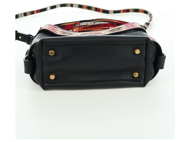 Borsa a Spalla Christian Dior in Pelle 2way Nera Oro Auth 171453SAV Nero D'oro - vista 5