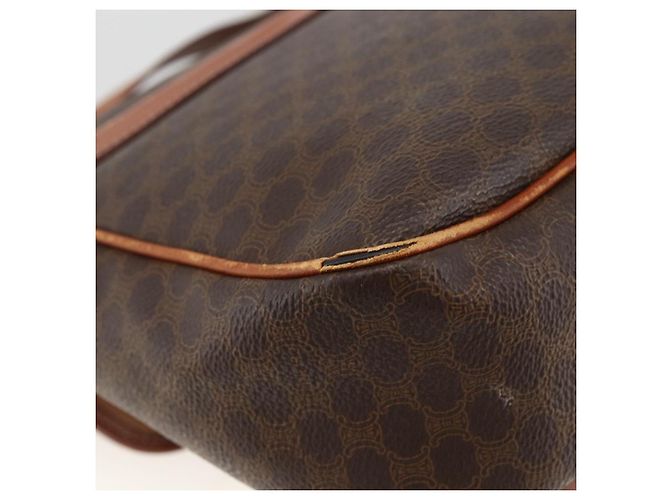 Céline Borsa a Spalla in Tela Macadam CELINE in Pelle PVC Marrone Oro Auth bs33742 D'oro - vista 10